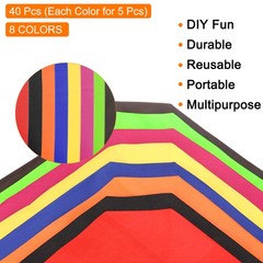 40Pcs Non-Woven Tote Bags, Reusable Gift Tote Bags 11.8 x 15 Inch 8 Color Mixed
