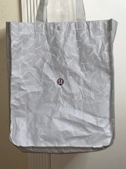 Lululemon Gray White Large 16″ Reusable Tote Shopping Bag