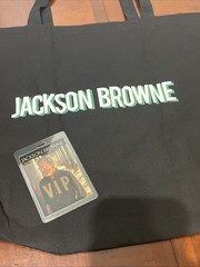 Jackson Browne 2019 Tour Black Cotton Canvas Tote Bag Plus VIP Pass