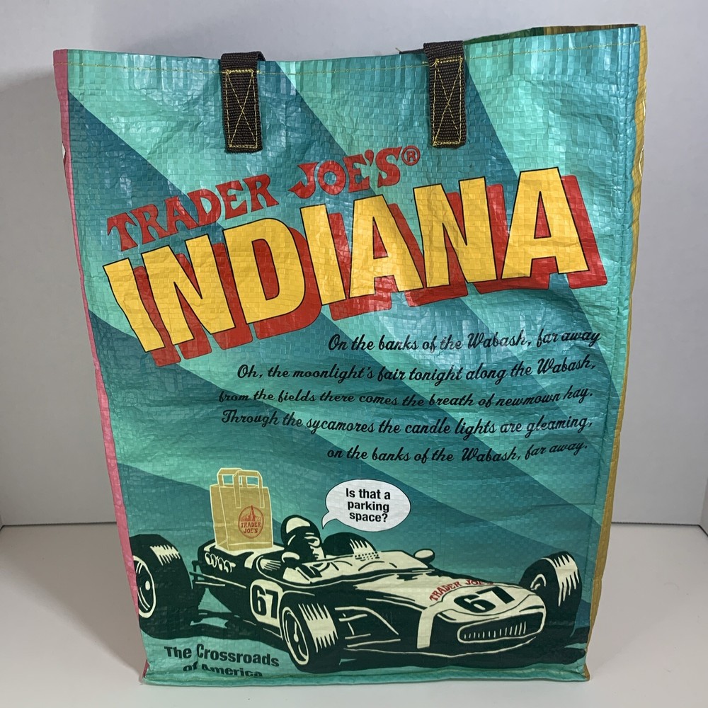 Trader Joe’s Indiana Hoosiers re-usable shopping bag, 15.5″ x 11.5″ x 7″