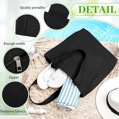 Silkfly Canvas Tote Bags Bulk Blank Cotton Canvas Bag with Zipper Handles Reu…