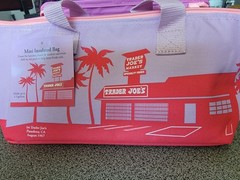 Trader Joe’s pink palm tree print new just released insulated tote bags 1.5 gal