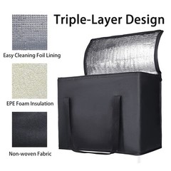 Insulated Reusable Grocery Bags Cold Food Delivery Portable Foldable Tote New