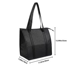 4 Pack 12x7x13 Inch Insulated Grocery Bags Reusable Cooler Totes Leakproof Black