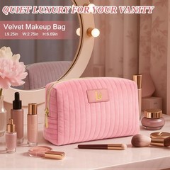 BagUrshion Monogrammed Make Up Bags for 9.25″L x 2.75″W x 6.69″H, Pink