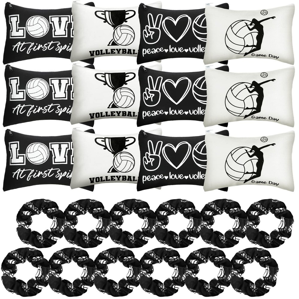 Sotiff 24 Pcs Volleyball Gifts for Teen Girls Include black, white