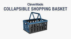 Collapsible Shopping Baskets 3PK – 24L Reusable Plastic Grocery Crates, Holds 25