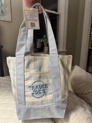 Trader Joe’s Limited Canvas Striped Tote Bags 4-Pack Multicolor Small 13x6x10