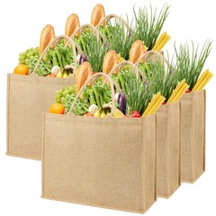 Segarty 6 Pack Reusable Shopping Bag, 17x14x7 Large Grocery Tote Foldable Was…