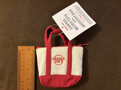 Trader Joe’s Canvas Micro Tote with Grocery Bag Red BRAND NEW WITH TAGS
