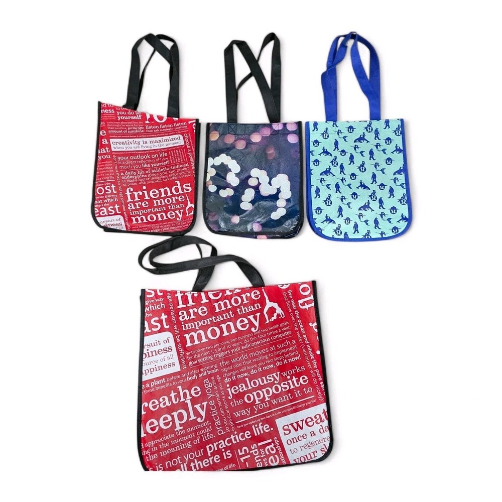 Lululemon Shopping Bags Small Mixed Lot of 4 Red White Sea Wheeze