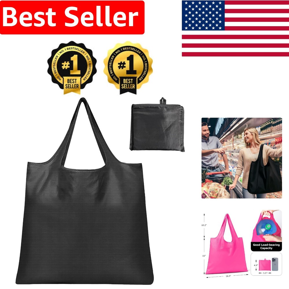 Large Waterproof Reusable Shopping Bag – Foldable Nylon Tote for Everyday Use