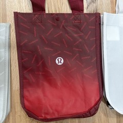 3 Different Lululemon Small Reusable Shopping Gym Lunch Gift Bag Red White Gray