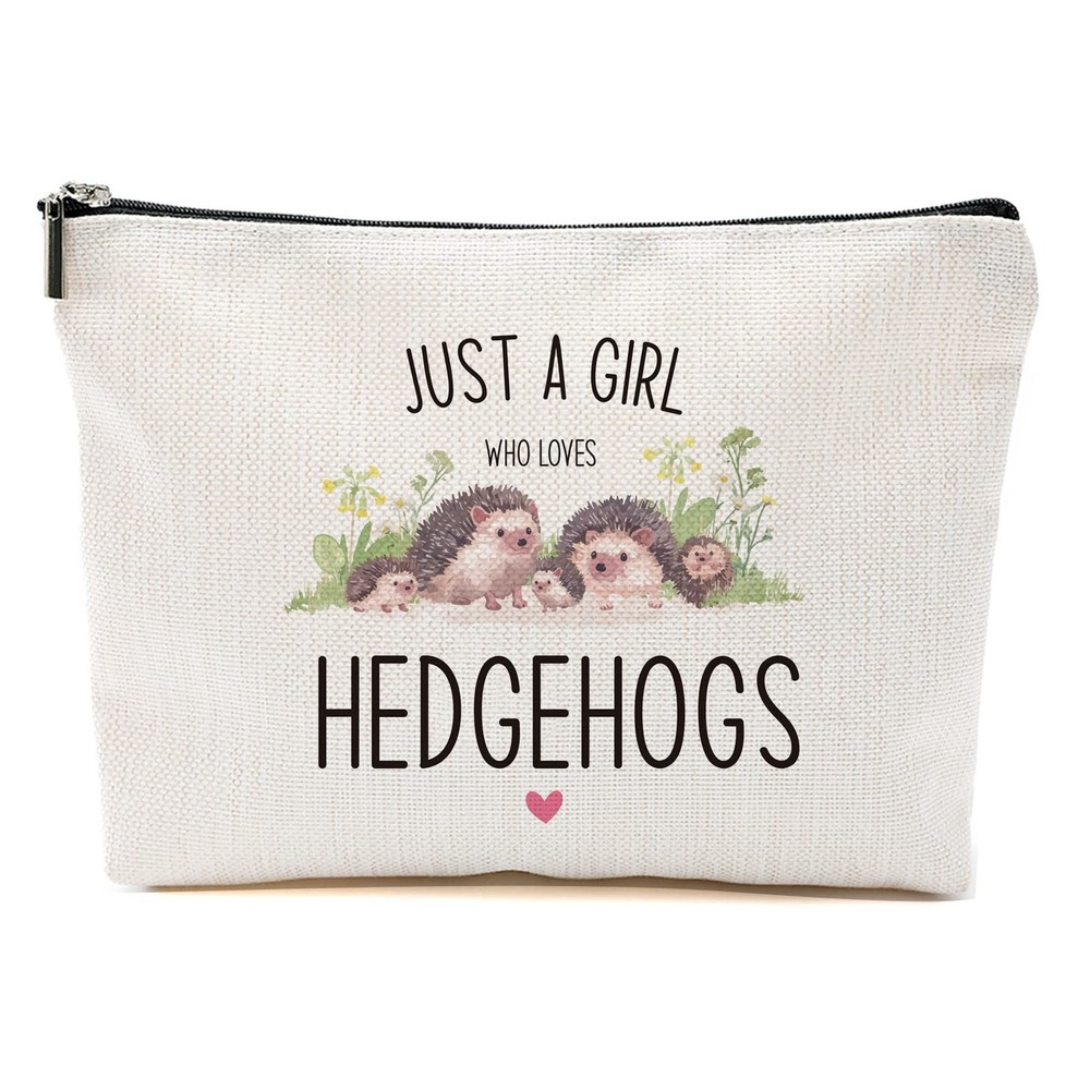 Hedgehog Makeup Bag Gifts for Women Girls 9″W x 7″H, Multicolor0210