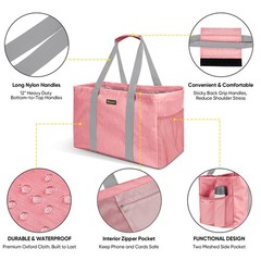 Soft 9 Gallon Extra Large Utility Tote, Foldable Reusable Storage Bag