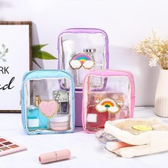 4 Pcs Preppy Patch Makeup Bag Cute Chenille Letter Pouch Cosmetic Makeup…