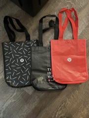 Lululemon Lot Of 16 Reusable Shopping Bags Various Colors Black Red White Sm/Lg