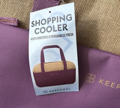 Large Keep Cool Insulated Reusable Shopping Bag/Purple/22x16x8/NEW