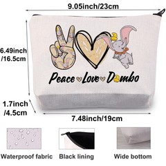 BWWKTOP Elephant Cosmetic Makeup Bag Fans Gifts Elep-hant PeaceDumb