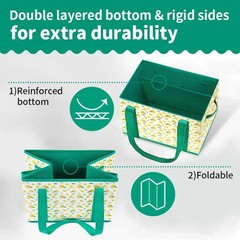 Waterproof Reusable Grocery Bag Foldable Shopping Basket Utility Tote 3 PCS