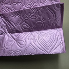 TJ MAXX Beautiful Lilac Quilted Bows Heart Large Reusable Shopping Tote Eco Bag