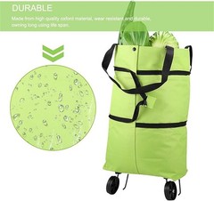 1x Collapsible Shopping Grocery Bag with Wheels Rolling Tote Large Reusable Bags