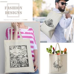 4 Pcs Canvas Tote Bag for Canvas Shopping Totes Aesthetic Reusable Grocery Ba…