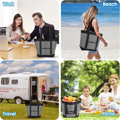 Insulated Cooler Bag, Reusable 30 Cans Insulated Bag, Soft Portable Grocery Bags
