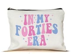 NMPCreativeStore In My Forties Era Makeup Bag – Happy 40Th Birthday White