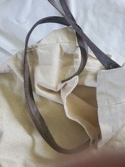 Reusable Cotton tote-PVC handles- machine washable-approx 14 x 15 x 4-Dill :)