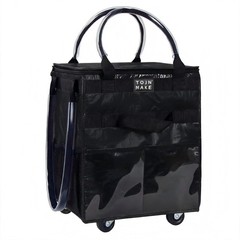 Reusable Grocery Bag On Wheels Shopping Trolley with 8 Pockets and Zipper Cov…