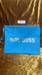 Girl Boss Large Makeup Bag Lady Gifts for Women Blue