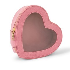 Aaly Beauty Heart Makeup Bag – Pink Cosmetic with Clear Cover