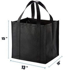 NERUB 10 Pack Reusable Reinforced Handle Grocery Bags – X-Large, Multi-color