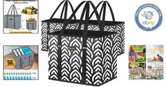 Spacious 3-Pack Foldable Shopping Bags with Reinforced Bottom – Honeysuckle Chic