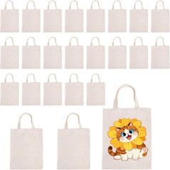 Canvas Tote Bag Bulk 24 Pack Sublimation Tote Bags, Lightweight Medium Reusable