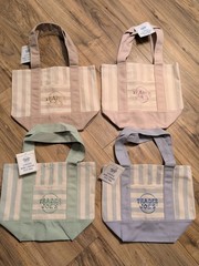 Trader Joe’s Mini Pastel Stripe Canvas Tote Bag Set Of 4 – Limited Edition 2026