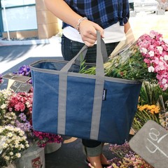 CleverMade EcoBasket 30L Collapsible Tote Basket 3 Pack – Reusable Grocery To…