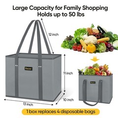 BALEINE 3Pk Reusable Grocery Bags, Foldable Shopping Bags for Groceries with …