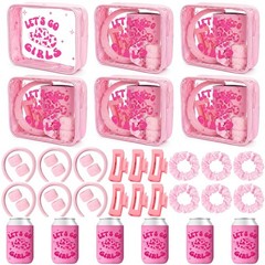 Meanplan 6 Pack Let’s Go Girls Party Supplies 7.9 x 6.3 x 2.4 inches, Pink