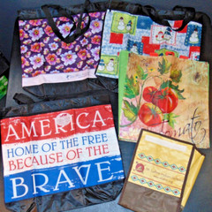 Random Lot of Totes Shopping Bags and Insulated Lunch Bag Charity VFW New/Used
