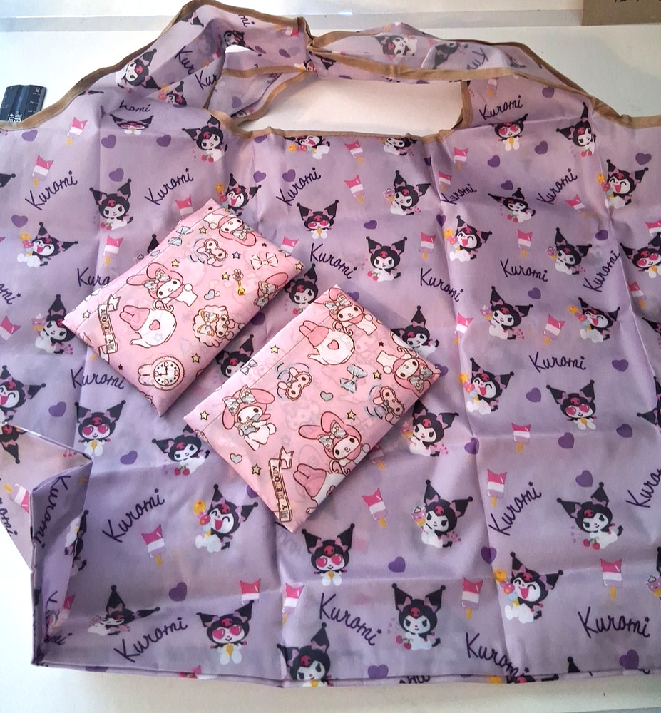 3 Reusable Grocery Bags Shopping Bags HK SANRIO Foldable My Melody Kuromi New