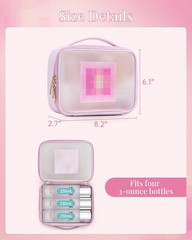 VLANDO Cute Makeup Bag,Travel Bag for Teen Clear Toiletry Clear-pink