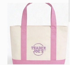 Trader Joe’s Mini Pastel Canvas Tote Bag in Pink NWT