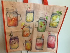 TJ Maxx Large Reusable Shopping Tote Bag Summer Cold Drinks NEW