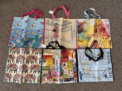 New Marshall’s Shopping Bag Lot Of 6 Bags Elephants Paris New York Butterflies