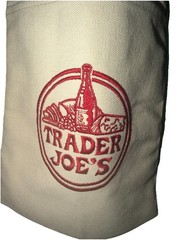 Trader Joe’s Canvas Reusable Shopping Bag Foldable Tote Green Beige