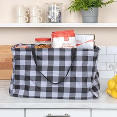 Black and White Check Krush Container Multifunctional Tote Bag