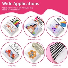 AMDAILY 24Pcs Sublimation Blank Canvas Makeup Bags, 7.87 x 5.7 inch 24, White