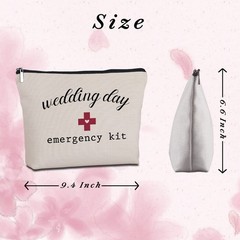Yegifeyct Bridal Shower Gifts for Bride to Be Travel Makeup Bag Wedding white